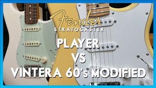 Fender Vintera vs Fender Player Stratocaster [upl. by Diskin142]