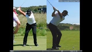 Jon Rahm golf swing  Long Iron faceon amp downtheline July 2017 [upl. by Artemahs970]