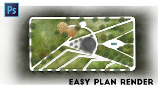 Easy Plan Rendering in Photoshop  Landscape Render [upl. by Atled]