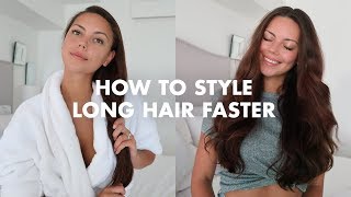 How To Style Long Hair Faster Tips and Tricks [upl. by Greenwood]