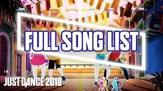 Just Dance 2018 Full Song List  Ubisoft US [upl. by Oinotnaocram]