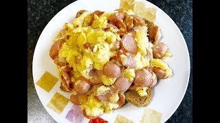 Scrambled Eggs with Sausage  Easy Breakfast [upl. by Yrellih]