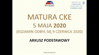 Matura MAJ 2020 matematyka podstawowa  rozwiązania krok po kroku [upl. by Treb]