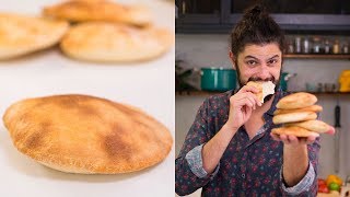 COMO FAZER PÃO PITA ou SÍRIO  Receitas de Israel [upl. by Ahseiym384]