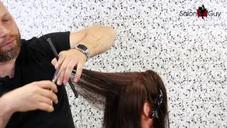 Haircut Tutorial  How to Cut Layers  TheSalonGuy [upl. by Eniotna]