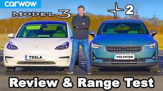 Polestar 2 vs Tesla Model 3 comparison review amp realworld range test [upl. by Marleah947]