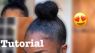 TUTO  COMMENT FAIRE UN CHIGNON SUR CHEVEUX CREPUS  HOW TO  EASY BUN ON NATURAL HAIR 😍 [upl. by Tyne805]