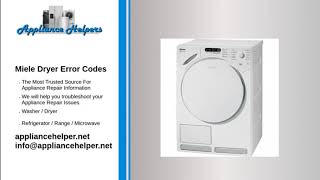 Miele Dryer Error Codes [upl. by Waiter]