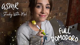 ASMR Study With Me FULL Pomodoro Session with Timer amp Breaks With Gentle Rain [upl. by Nyhagen]