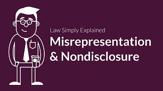 Misrepresentation and Nondisclosure  Contracts  Defenses amp Excuses [upl. by Arakawa]