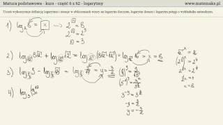 Matura podstawowa  kurs  logarytmy [upl. by Whitten]