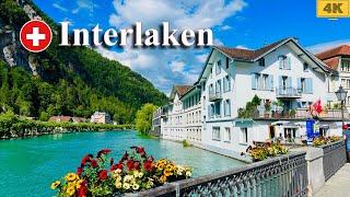 Interlaken Switzerland 4K  Top tourist destination  Swiss Town [upl. by Nrol975]