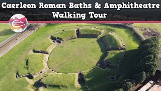 CAERLEON ROMAN BATHS amp AMPHITHEATRE WALES  Walking Tour  Pinned on Places [upl. by Dlorag943]