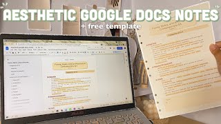 HOW TO MAKE AESTHETIC NOTES ON GOOGLE DOCS I Digital notetaking using google docs  free template [upl. by Anoj599]