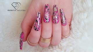 Easy layered nail art Geode nail art with efile [upl. by Rollo]