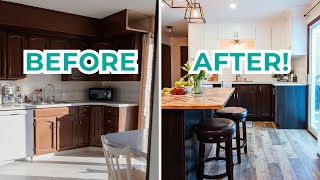 DIY Kitchen Renovation with incredible BEFORE amp AFTER makeover  The DIY Mommy [upl. by Pappas974]