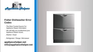 Fisher Dishwasher Error Codes [upl. by Tirb]