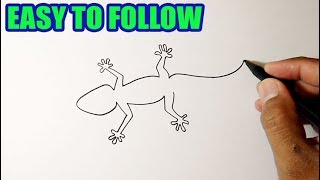 How to draw a lizard  EASY TO FOLLOW [upl. by Yssac]