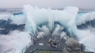 WARSHIP Hit By Monster Wave Near Antarctica 4K [upl. by Addiego51]