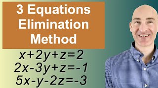 Solving Systems of 3 Equations Elimination [upl. by Arelus]