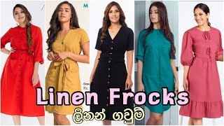 Linen Frock Design 2021  ලිනන් ගවුම්  Latest Linen Frocks [upl. by Nwahc]