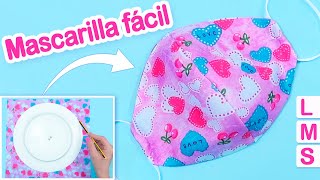 COMO HACER MASCARILLAS DE TELA FACIL Tapabocas Cubrebocas Barbijos [upl. by Erej]