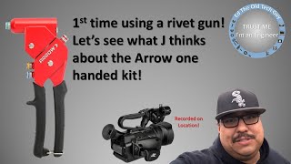 Pop Riveting Beginner Shows us the Arrow 1Handed Swivel Riveter Kit [upl. by Cini]