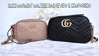 Gucci Marmont Matelasse Shoulder Bag Review amp Comparison [upl. by Eenattirb]