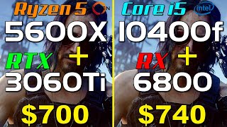 i5 10400F  RX 6800 vs Ryzen 5 5600X  RTX 3060 Ti [upl. by Suoicerp]