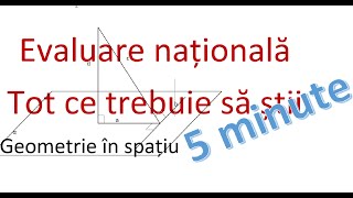 Evaluare nationala 2024  tot ce trebuie sa stii in 5 minute  geometrie in spatiu [upl. by Bearce]