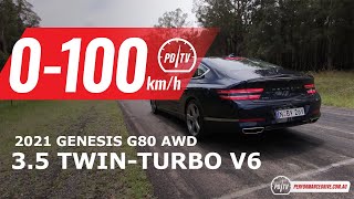 2021 Genesis G80 35T 0100kmh amp engine sound [upl. by Kiernan]