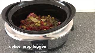 Griekse stoofschotel quotStifadoquot uit de slowcooker  Crockpot [upl. by Scrivenor]