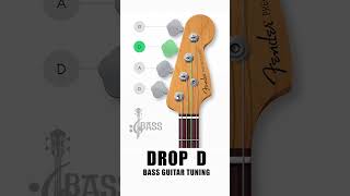 How To Tune a Bass Guitar Drop D  4 Strings By ChamisBass  fender chamisbass shorts [upl. by Ellimahs]