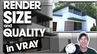 ADJUSTING RENDER SIZE AND QUALITY in Vray for SketchUp [upl. by Fakieh897]