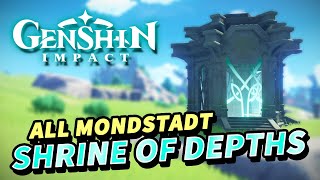 Genshin Impact ALL Mondstadt SHRINE OF DEPTHS Locations All Key locations in description [upl. by Ecyla]