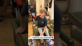 Boys reaction to toy not knowing its real dirt bike is adorable ❤️  Dad almost ruined surprise 😂 [upl. by Ader]