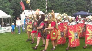 Roman Reenactment at the Amphitheatre in Caerleon Marching In [upl. by Offen225]