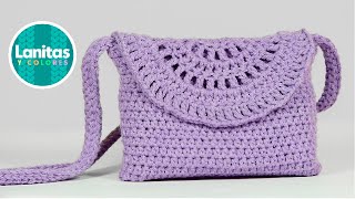 Bolso Cartera de algodón a crochet NIVEL PRINICIANTE  Lanitas y Colores [upl. by Saville]