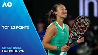 Qinwen Zheng Top 10 Points  Australian Open 2024 [upl. by Adnilreb]