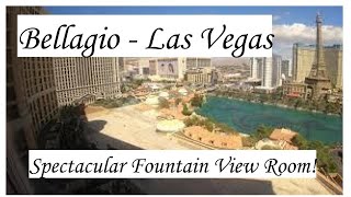 Bellagio Las Vegas  Fountain View King Room Walkthrough [upl. by Euqirrne]