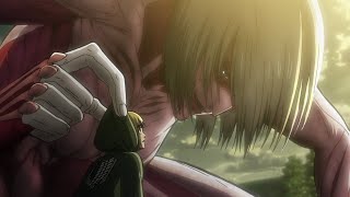 The Female Titan spares Armin  AruAni Armin x Annie Moment English Dub [upl. by Chesna]