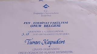 BOĞAZİÇİ ÜNİVERSİTESİ ONUR BELGESİ [upl. by Cavil698]