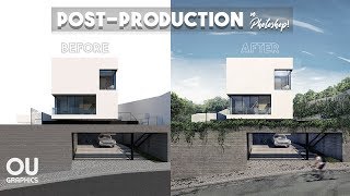 Exterior Architecture Postproduction in Photoshop [upl. by Atteyram]