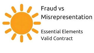 Fraud vs Misrepresentation  Other Essential Elements of a Valid Contract  CA CPT  CS amp CMA [upl. by Tomkiel]