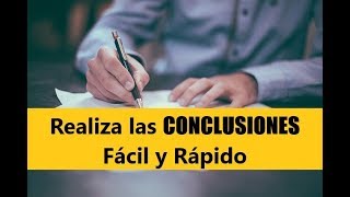 CÓMO HACER LAS CONCLUSIONES DE UN TRABAJO DE INVESTIGACIÓN [upl. by Torrey431]