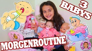 MORGENROUTINE Reborn BABY  PUPPENMAMA mit 3 BABYS [upl. by Ripp223]