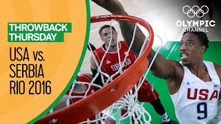 USA vs Serbia  Basketball  Rio 2016  Condensed Game  Throwback Thursday [upl. by Peedsaj]