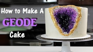 How to Make A Geode Cake  CHELSWEETS [upl. by Feeney]