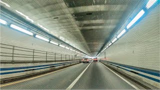 Hampton Roads Bridge Underwater Tunnel  Driving 4K  Norfolk  Virginia [upl. by Matilde]