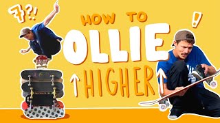 HOW TO OLLIE FROM FLAT TO 7 SKATEBOARDS HIGH [upl. by Essirehc]